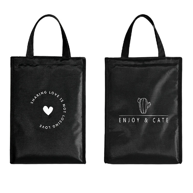 Новинка-черная Термосумка для семейного обеда, сумка для пикника и школы с холодной изоляцией, сумка для путешествий, органайзер для фруктов, сумка-тоут