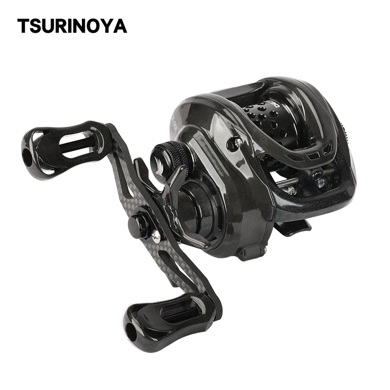 TSURINOYA Bait Finesse Fishing Reel DARK WOLF 50 Ultralight Baitcasting Reel 148g Shallow Spool Casting Carbon Body Trout Reel