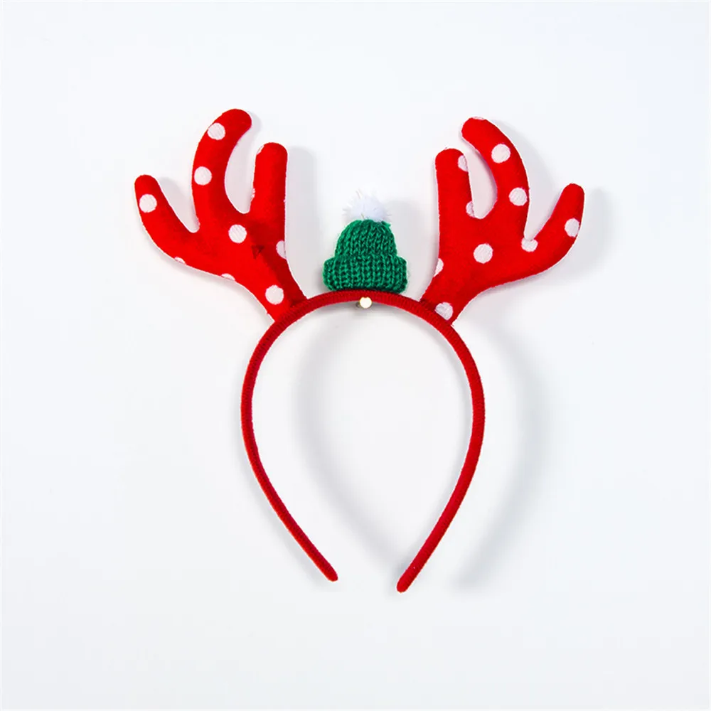 Christmas Antlers Headbands Snowflake Head Buckle Adult Children Xmas Tree Headwear Hair Accessorie For Christmas Ornaments Gift - Цвет: spotted antler