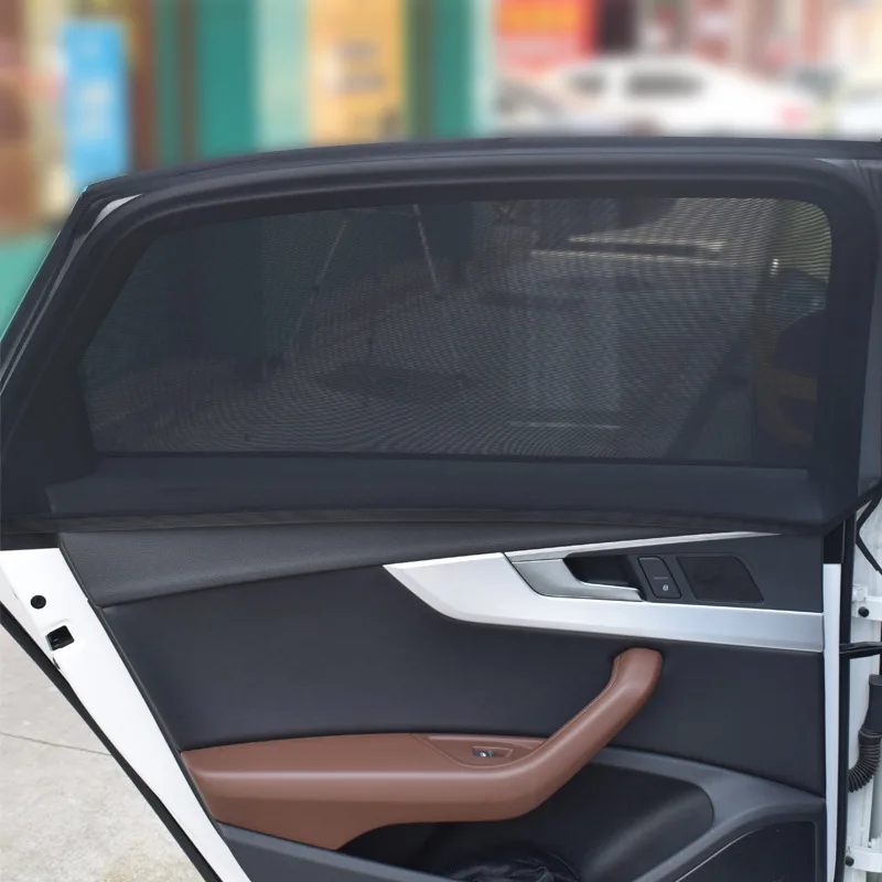 Car Window Sunshade 2/4pcs Front/Rear Side Window UV Sunshine Cover Shade Mesh Car Mosquito Net for Baby Child Camping