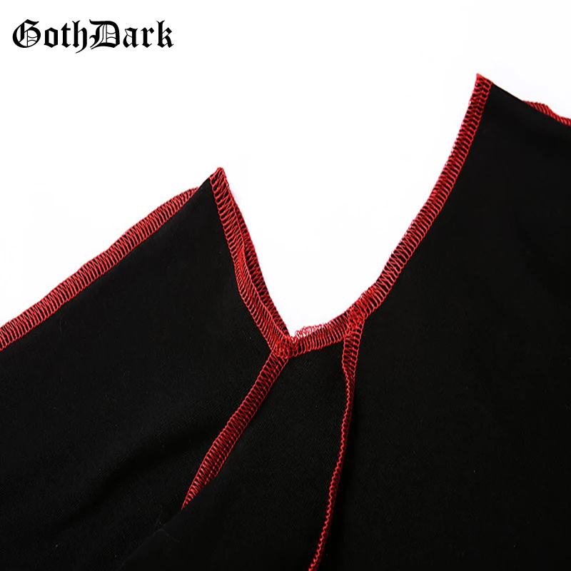 Готический темно-черный гранж-панк готический женские футболки с вырезами из кусков укороченный топ Зима женская футболка шикарная эстетическая