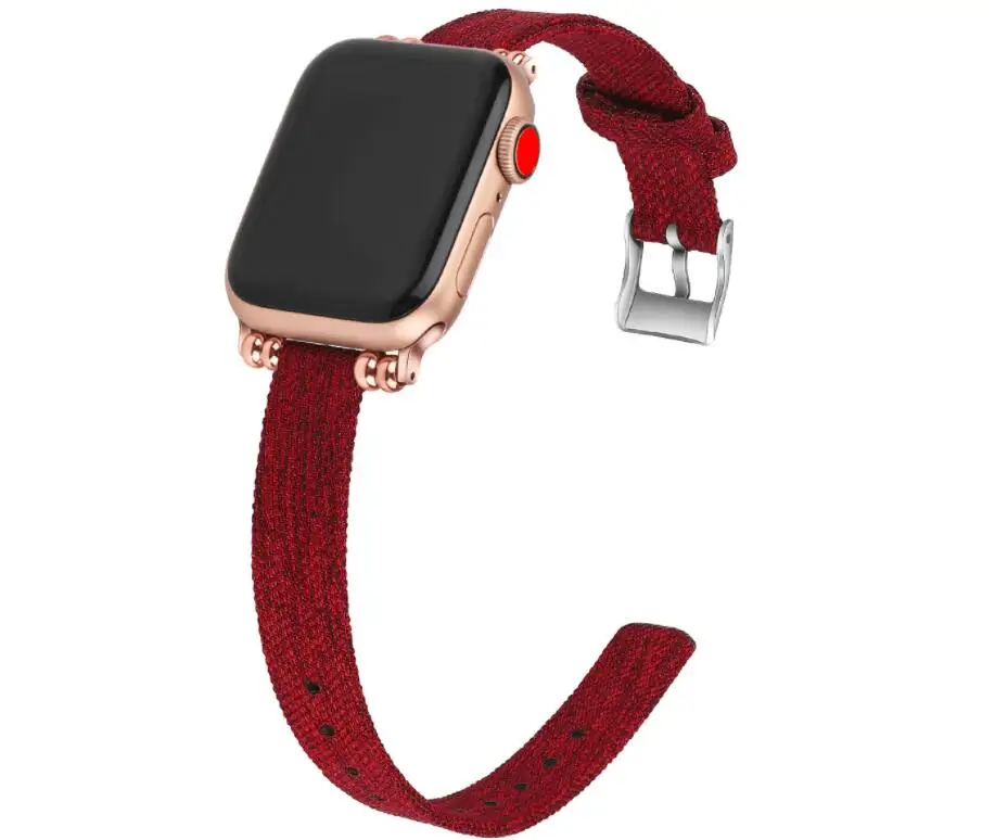 50 шт. тканый нейлоновый холщовый ремешок для часов Apple Watch Series 5 4 3 2 1 38 мм 42 мм ювелирный ремень браслет для iwatch 40 мм 44 мм