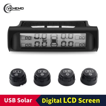 

Tyre Pressure Sensor Auto TPMS Wireless USB RealTime Display Anti-Explosion Car TPMS Solar Power Tire Pressure Monitoring System