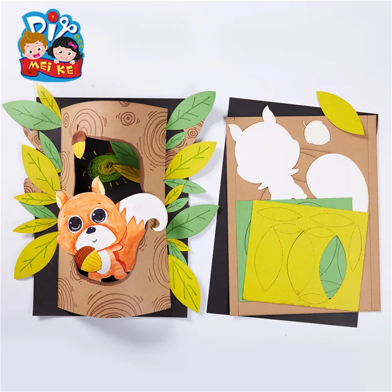  Tree Hole Squirrel Arts & DIY Toys for Children Kindergarten Manual Learning Education Toys Montess - 4000264935423