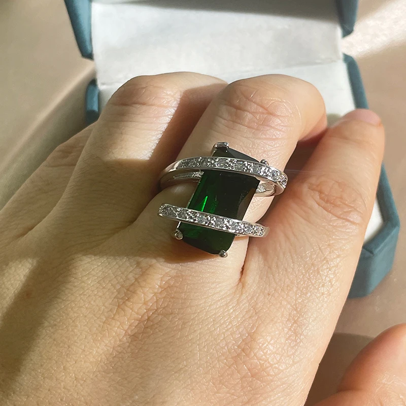 Buy CEYLONMINE Emerald Ring Certified Panna Stone Stone Emerald Silver  Plated Ring Online at Best Prices in India - JioMart.