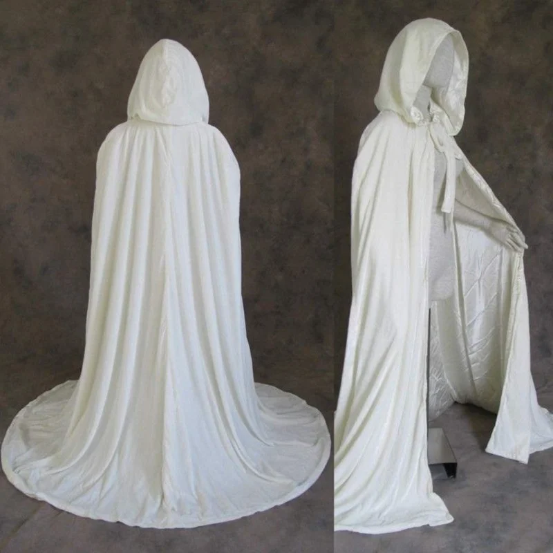

Hooded Cloak Adult Elf Witch Long Purim Halloween Costume Cloak Long hooded Golden Velvet Fancy Dress Grim Reaper Costume