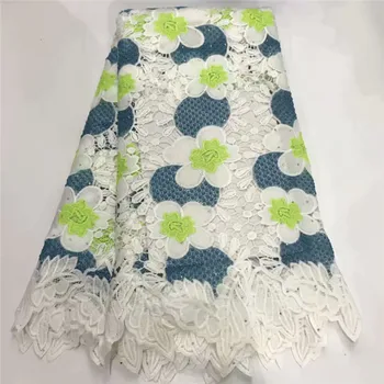 

Latest Sequins African Lace Fabric High Quality French Lace Fabric Nigerian Laces Fabrics Guipure With Stones For Dress df82-651