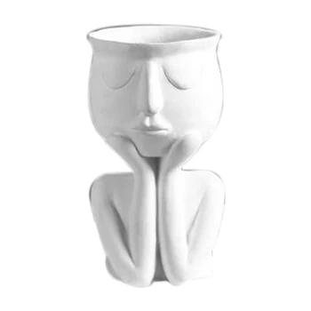 

Character Portrait Flower Pot Resin Succulents Plant Pot Home Desktop Vase Mini Landscape Decor