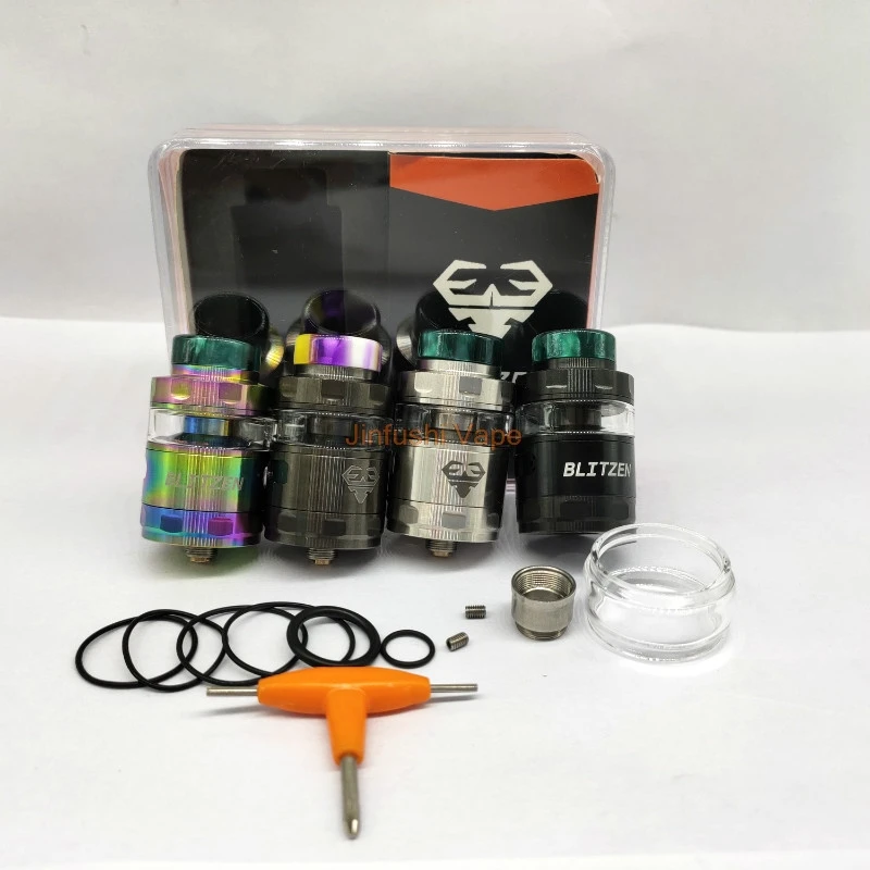 

New Blitzen RTA 24mm Single & Dual Coils Atomizer 2ml 5ml Capacity Replaceable Tank for e-Cigarette 510 Thread Battery Box Mod