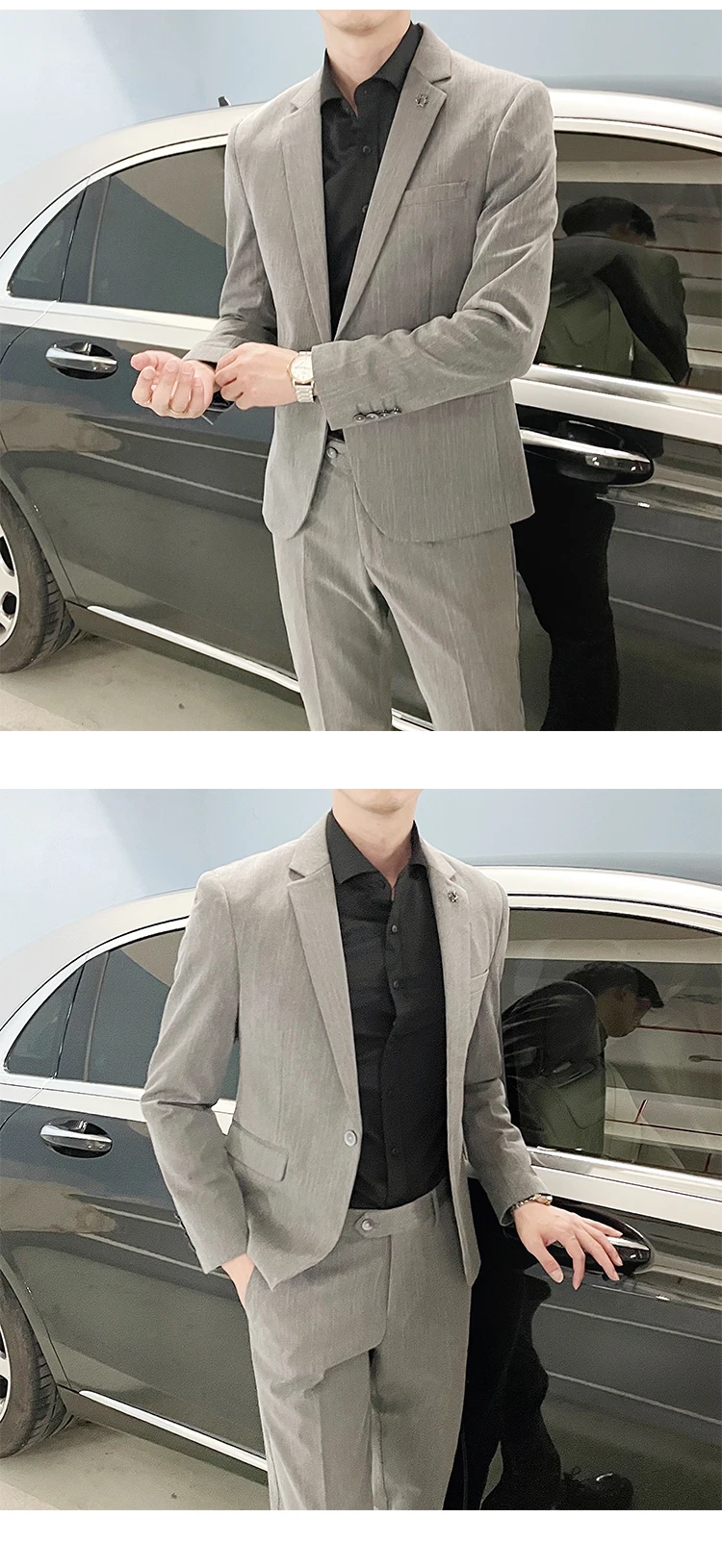 絶妙 クラシックなメンズビジネススーツ,2ピースセット,ブレザーパンツ,スリムフィット,ウェディングスーツ,ストレッチスーツ,紳士服 今月限定