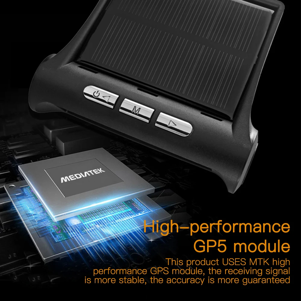 Автомобильный HUD gps дисплей, измеритель скорости, солнечная зарядка, TPMS(бар)/км/ч/температура в шинах, светодиодный, цифровой, автоматический сигнал о превышении скорости