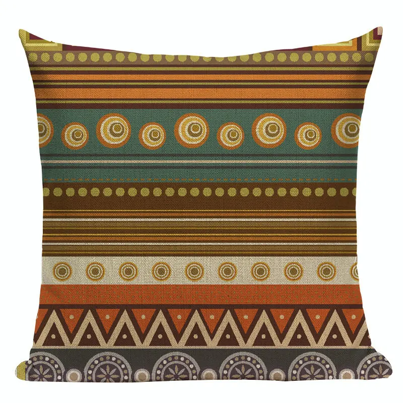 Пользовательские геометрические наволочки для подушек, африканские национальные полоски, богемный стиль, декоративные красочные наволочки для подушек, наволочки высокого качества