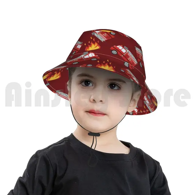 Red Fire Truck Sun Hat Foldable UV 