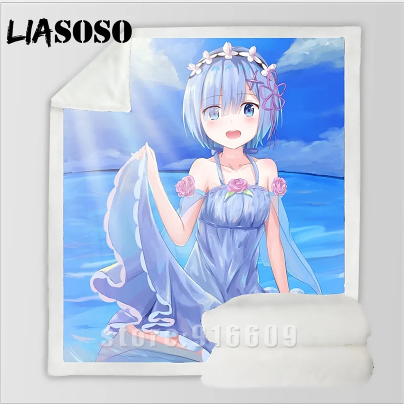 Сексуальный Re: zero двойной горничной Рам Rem Диван Постельные принадлежности офис Harajuku зимнее модное одеяло покрывало детское одеяло для путешествий одеяло для прогулок - Цвет: 24