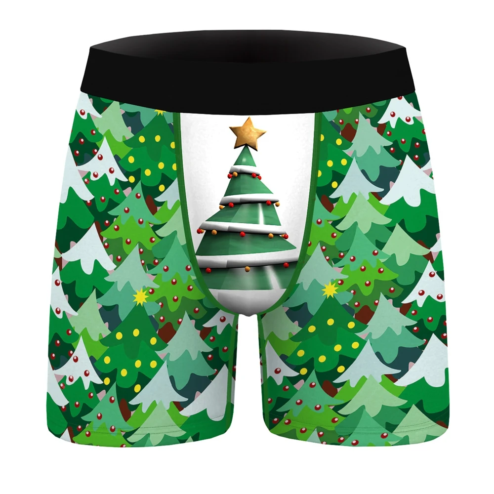 mens designer boxers sale OneLineFox Christmas Mens Underwear Boxer Spandex Homme Print 3D Boxershorts Boxers Panties Male Underpants Plus Size sexy male underwear