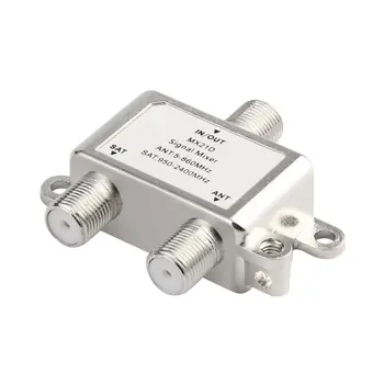 

2 in 1 2 Way Satellite Splitter TV Signal Cable TV Signal Mixer SAT/ANT Diplexer Lightweight & Compact