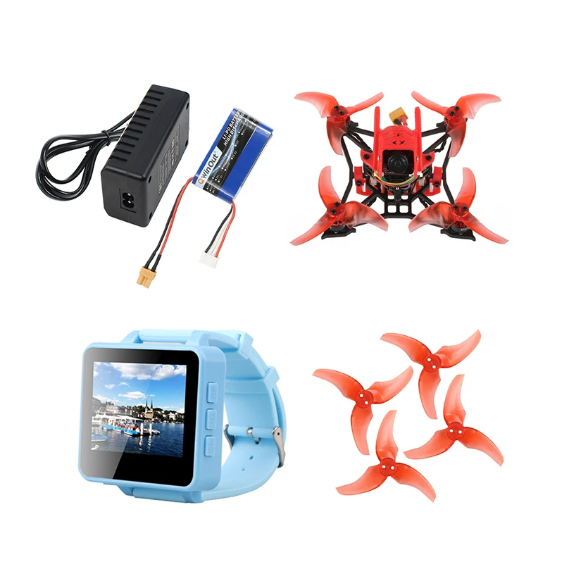T100 100 мм Колесная база Крытый FPV гоночный Дрон с/Crazybee F4 PRO V3.0 Контроллер полета Frsky приемник FPV часы 7000kv мотор - Цвет: Красный