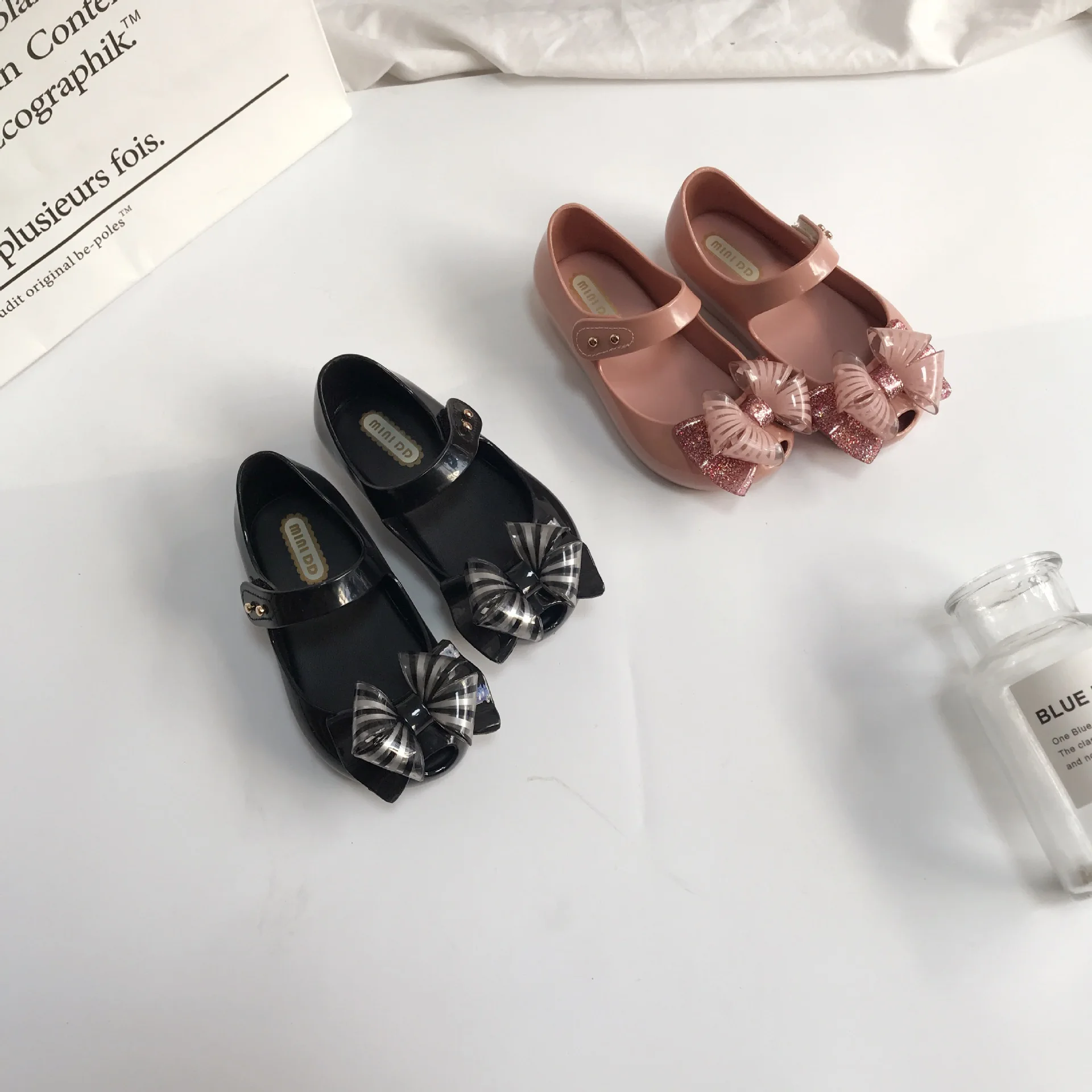 Mini DD Ultragirl Sweet VI Bow Girl Jelly Shoes Sandals 2021 Baby Shoes Soft princess Sandals For Kids Non-slip Sandalias DD005 6