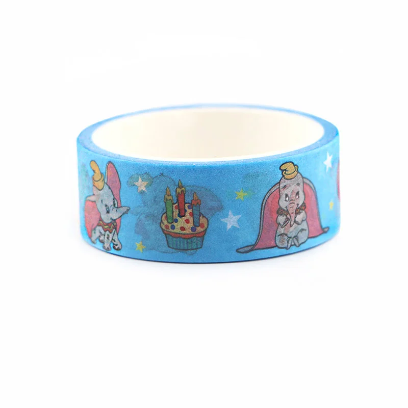 CA445 1,5 см x 5 м Dumbo Kawaii набор декоративного скотча васи японская бумага маскирующая Лента наклейки с лентами декор канцелярские ленты Скрапбукинг