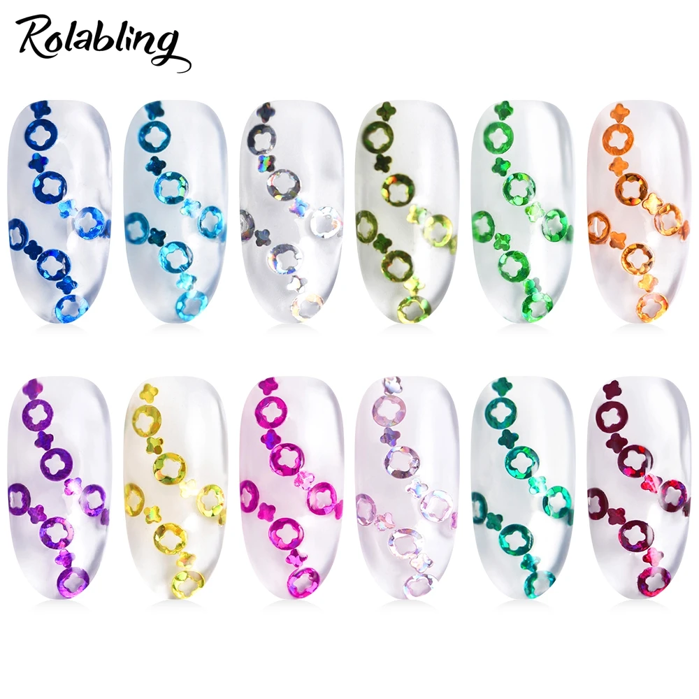 1 горшок цветочный дизайн круглые Блестки ломтики украшения для ногтей искусство