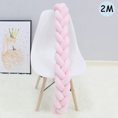 2M Pink 1 м/2 м/3 м 3 Плетеный бампер для детской кровати, Рождественский бампер для детской комнаты, декоративные бамперы для детской кроватки, декор для детской комнаты - Цвет: 2M Pink