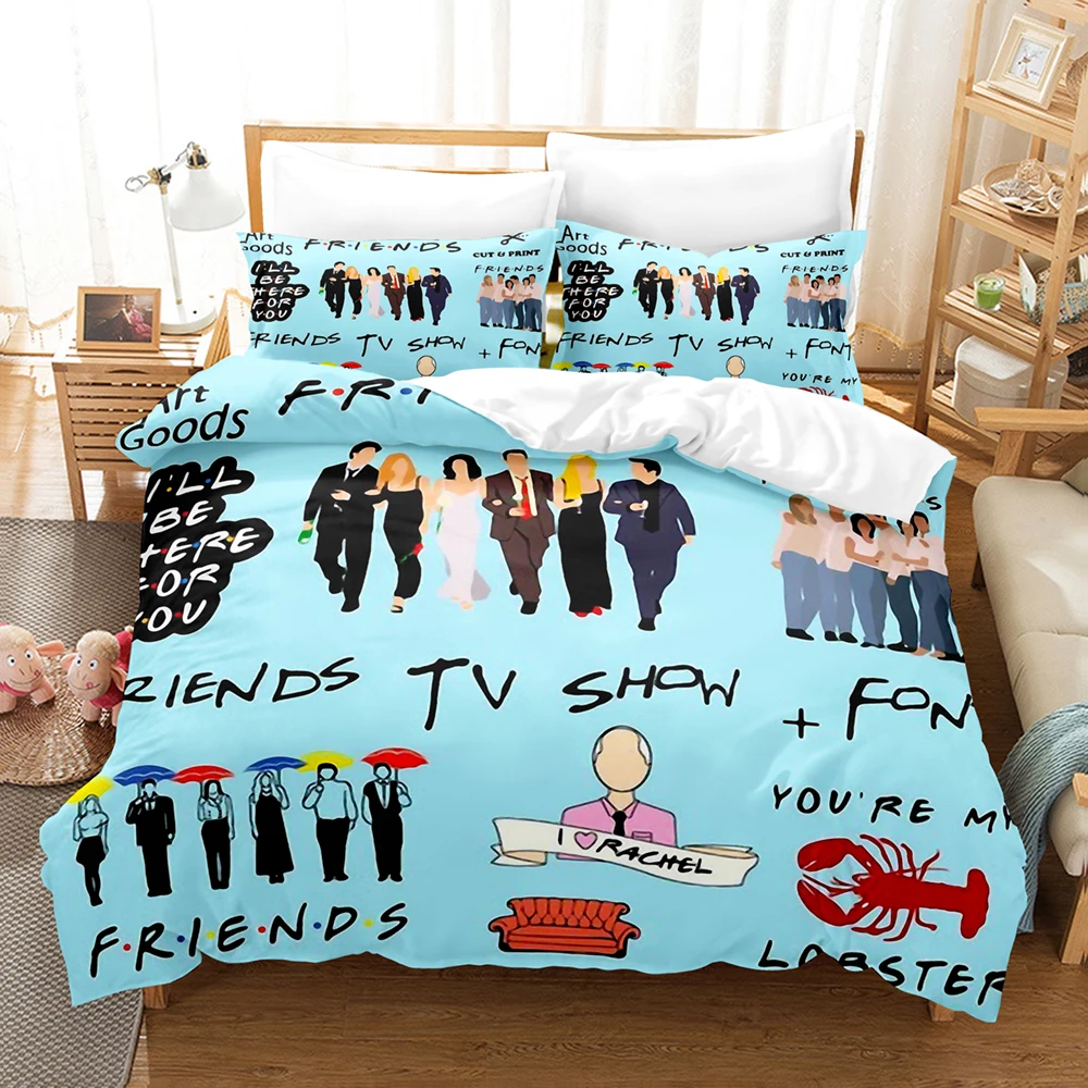 Friends Classic Tv Show Bedding Set Soft Bedspreads For Bed Linen Comefortable 2/3Pcs Duvet Cover Quilt And Pillowcase | Дом и сад