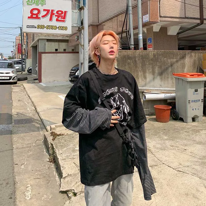 NiceMix Harajuku футболка уличная одежда в стиле хип-хоп Осенние футболки Повседневная