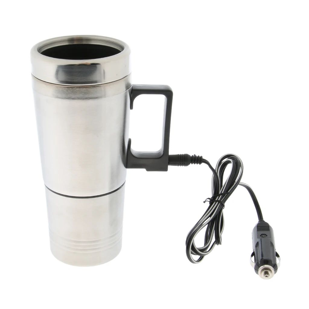 12V In-Car Coffee Maker Tea Pot Bottle Stainless Steel Heating Cup 300ml