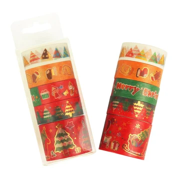 

10PC Bronzing Washi Tape Set DIY Scrapbooking Masking Origami Stickers School Present