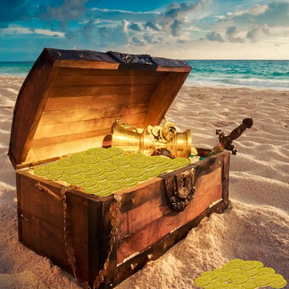 100pcs Pirates Gold Coins Plastic Currency Toy Game Props Chips Playset Party Favor Treasure Hunt Gold Coin Props For Kids 3cm 5 100pcs Pirates Gold Coins Plastic Currency Toy Game Props Chips Playset Party Favor Treasure Hunt Gold Coin Props For Kids 3cm 5