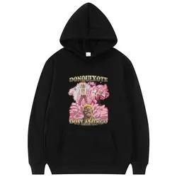 Sudadera con capucha de One Piece para hombre y mujer, suéter con estampado de donquijote y Doflamingo, diseño de Anime japonés, ropa de calle fresca