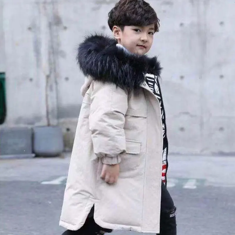 

-30 Degree Children Clothing 2019 Boy Clothes Warm Winter Down Cotton Jacket Hooded Coat Waterproof Thicken Outerwear Kids Parka