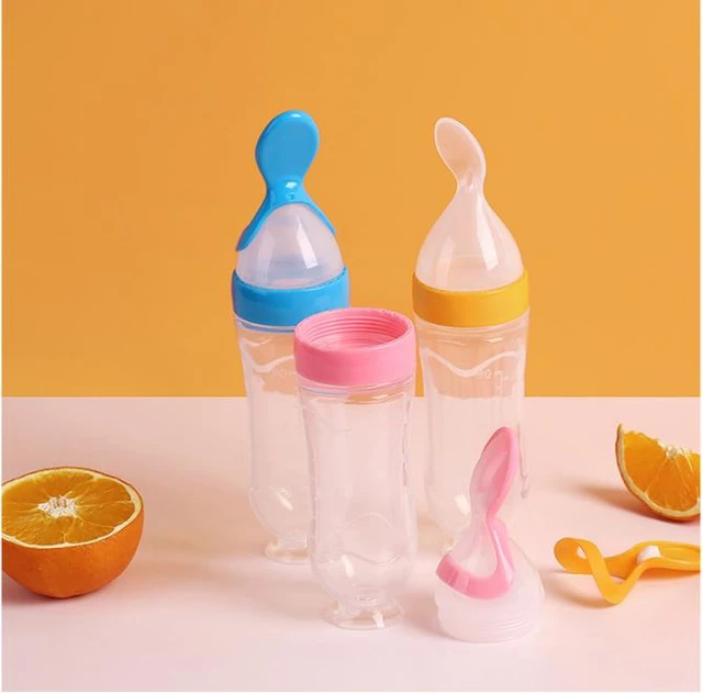 Silicone Infant Squeeze Dispensing Feeder  Baby Food Dispensing Spoon -  Baby Food - Aliexpress