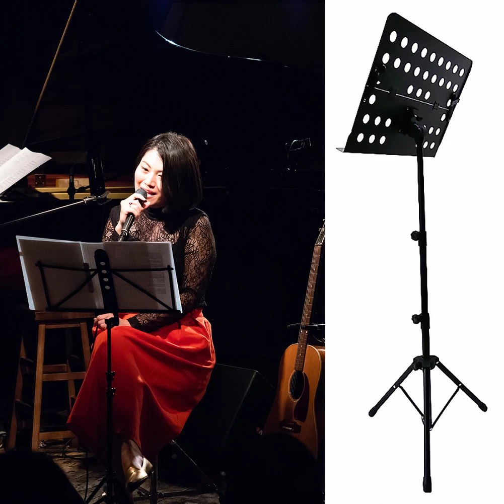 

Portable Metal Music Stand Adjustable Height Detachable Musical Guitar Instruments For Piano Violin Guitar Sheet Music Black