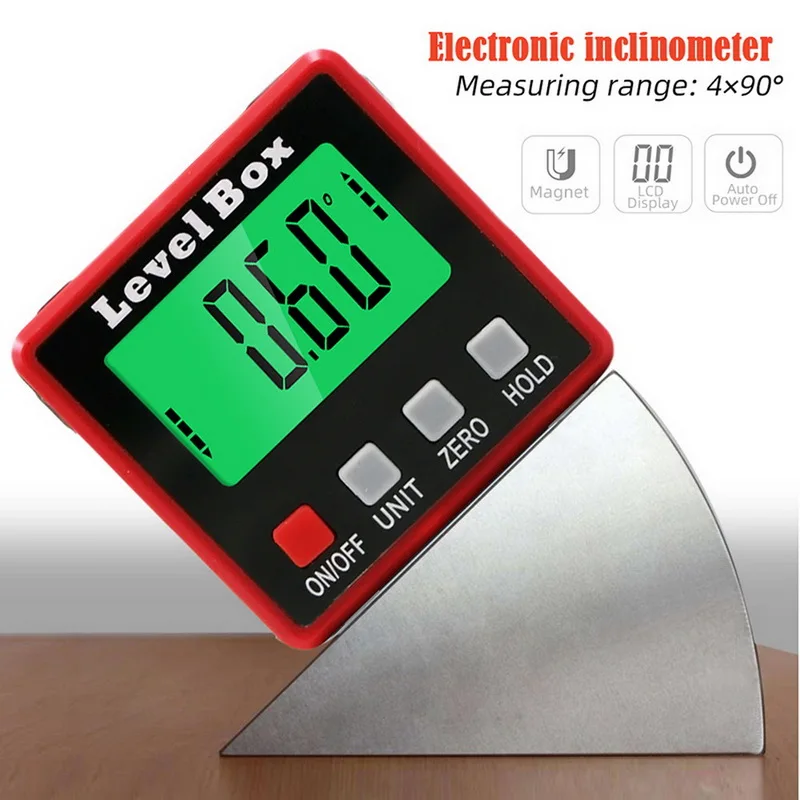  DIDIHOU Precision Digital Protractor Inclinometer Water Proof Level Box Digital Angle Finder Bevel 