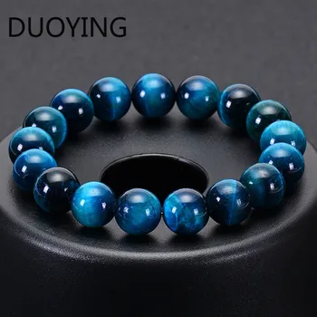 

Natural Stone Bead Buddha Bracelets Sky Blue Tiger Eye Bracelet for Men Reiki Healing Energy Yoga Bracelet Male Jewelry Gift