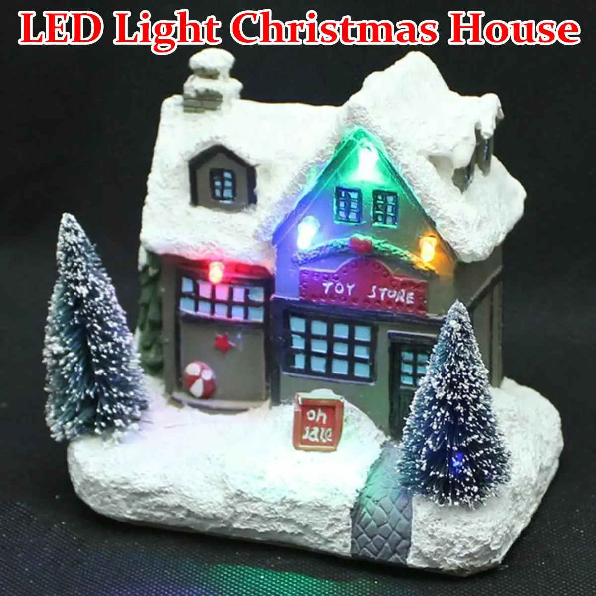 

LED Light Up Christmas Village House Resin Christmas Building House Gift Decor Christmas Pendant New