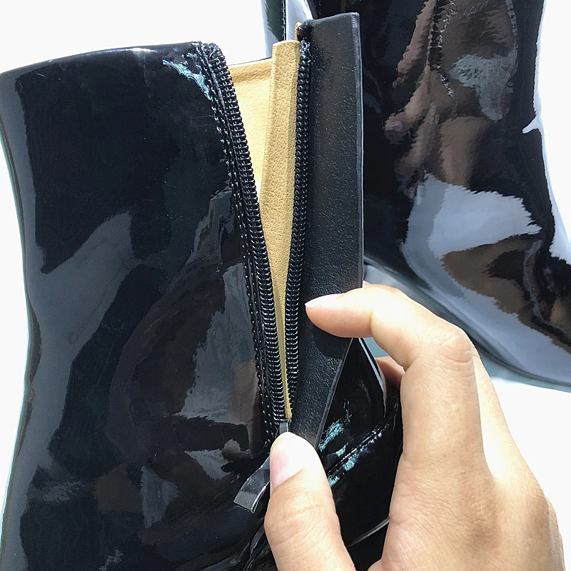 Г. Брендовые дизайнерские ботинки в стиле таби женские ботинки на высоком массивном каблуке с раздельным носком модная Осенняя женская обувь из кожи zapatos mujer Botas Mujer