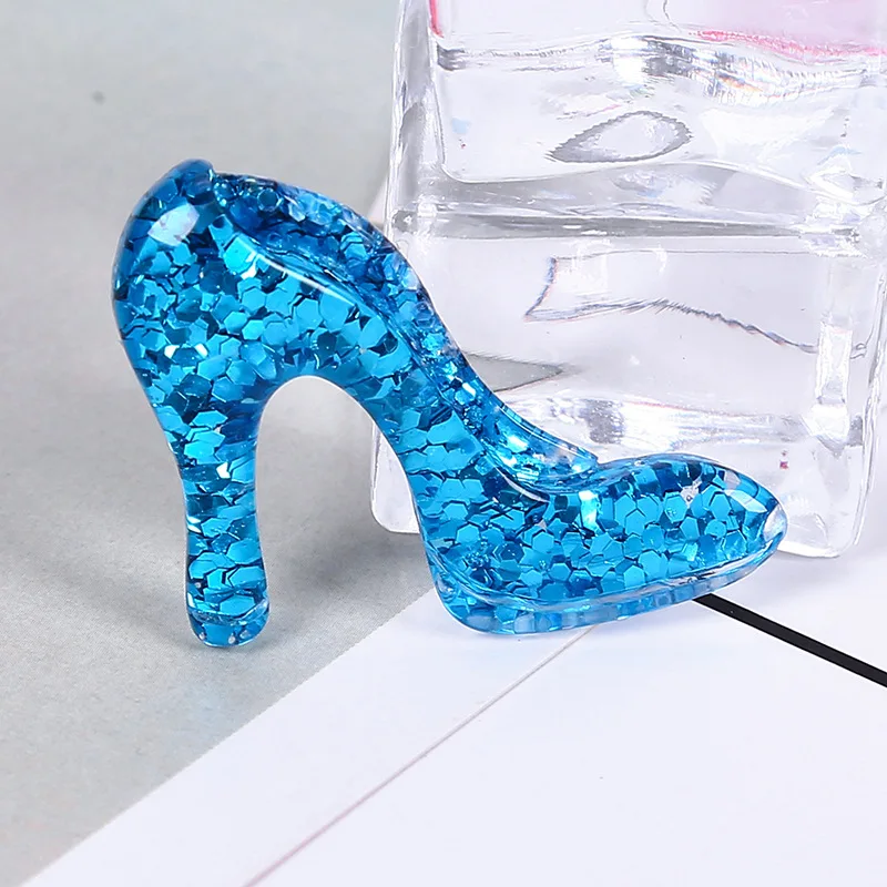 Blue 10 шт. блестки, блестки, обувь с кристаллами, смола, сделай сам, украшения для кукол, декоративный материал, слизи, наполнитель, принадлежности для рукоделия, Kawaii, аппликация из смолы - Цвет: Blue