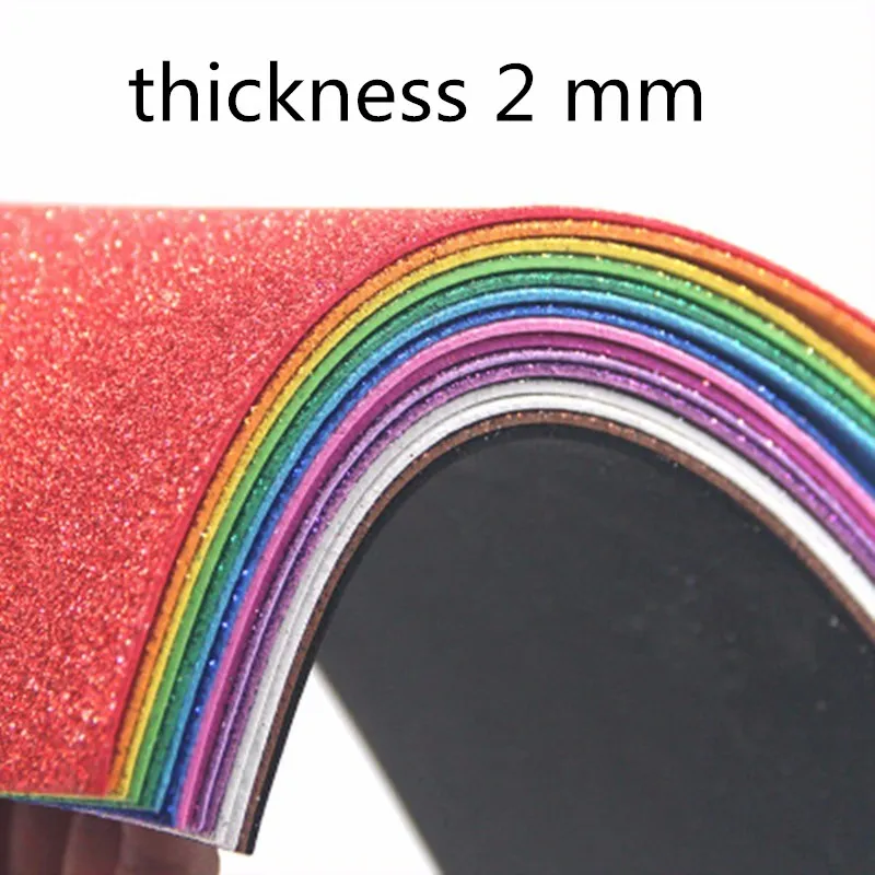 반짝이는 폼 페이퍼 DIY 공예 골드 파우더 EVA 스펀지 스크랩북 재료, 수제 웨딩 파티 장식 스티커, 10 장