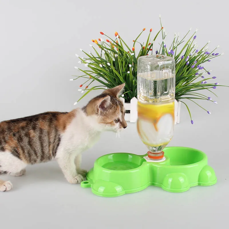 Plato dispensador de agua automático para comida de mascotas, cuenco de Fuente de bebida para gatos para perros con puerto Dual, gran oferta