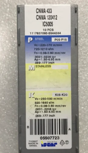 ISCAR 10 шт. твердосплавная вставка CNMA 120412 IC5005