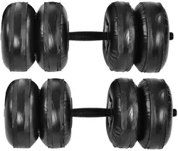 Adjustable Water - Filled Dumbbells for Portable Strength Training and Muscle Fitness (20 - 25kg Black)