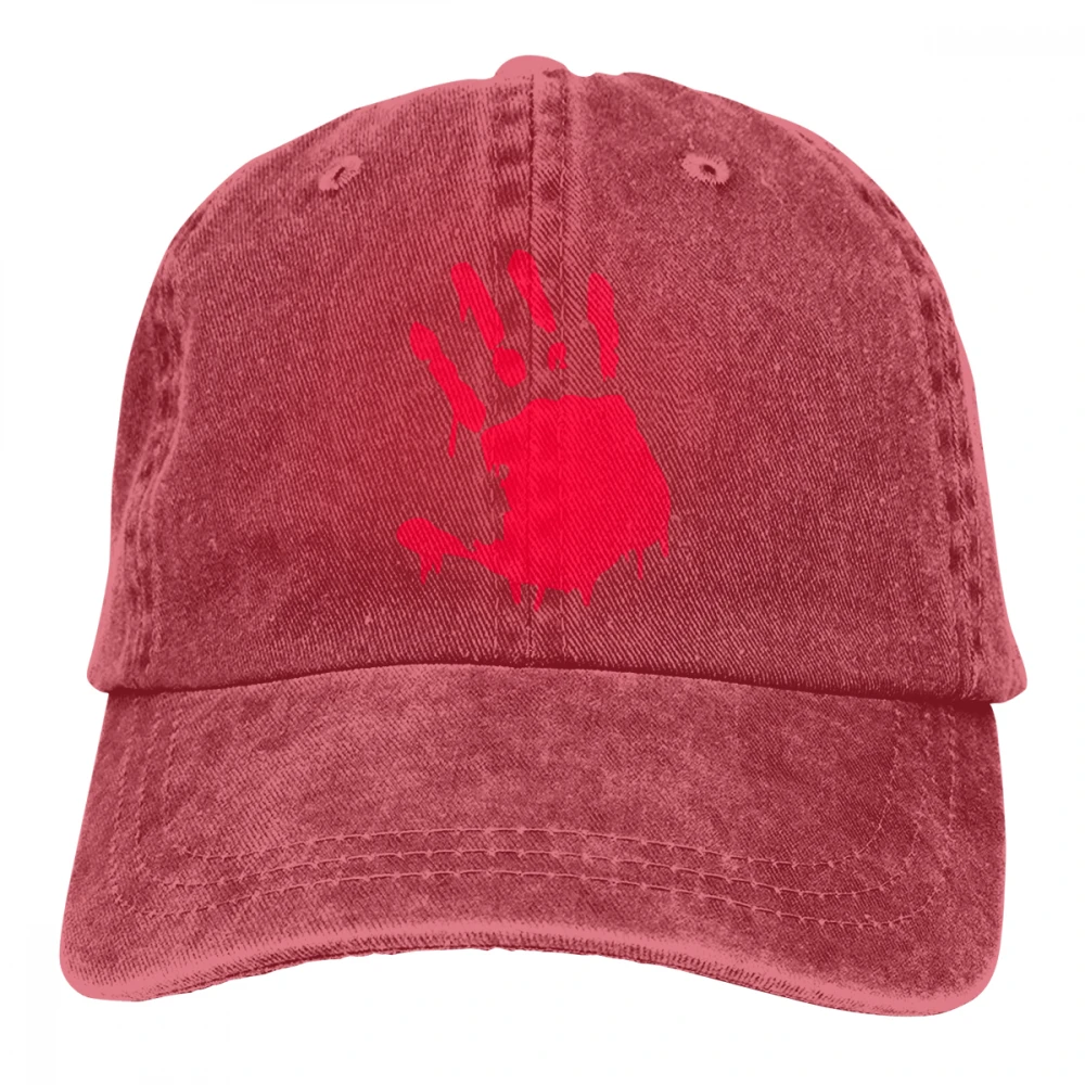 Кровавая рука Casquette черный унисекс Мужские Женские джинсовые бейсболка с ремешком кепки Регулируемый Гольф папа шляпа