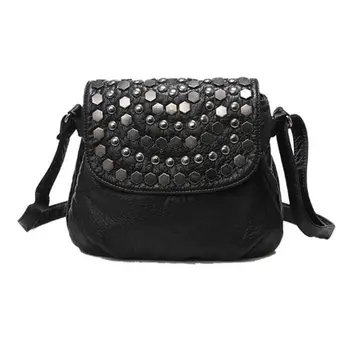 

2020 Fashion Black Enveljavascope Women Clutch Rivet Girls Leather Party Purse Small Shoulder Handbag Evening Messenger Bags