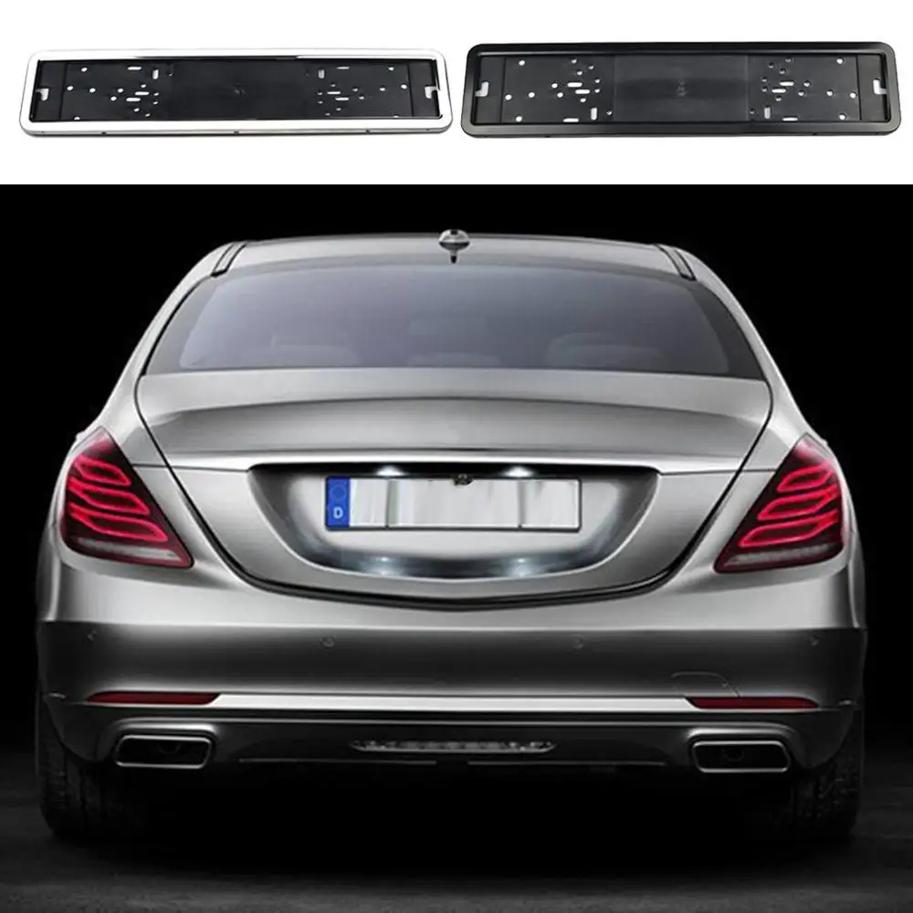 European Standard Stainless Steel Can Be Sprayed Black License Plate Frame Iron License Plate Frame Metal License Plate Frame