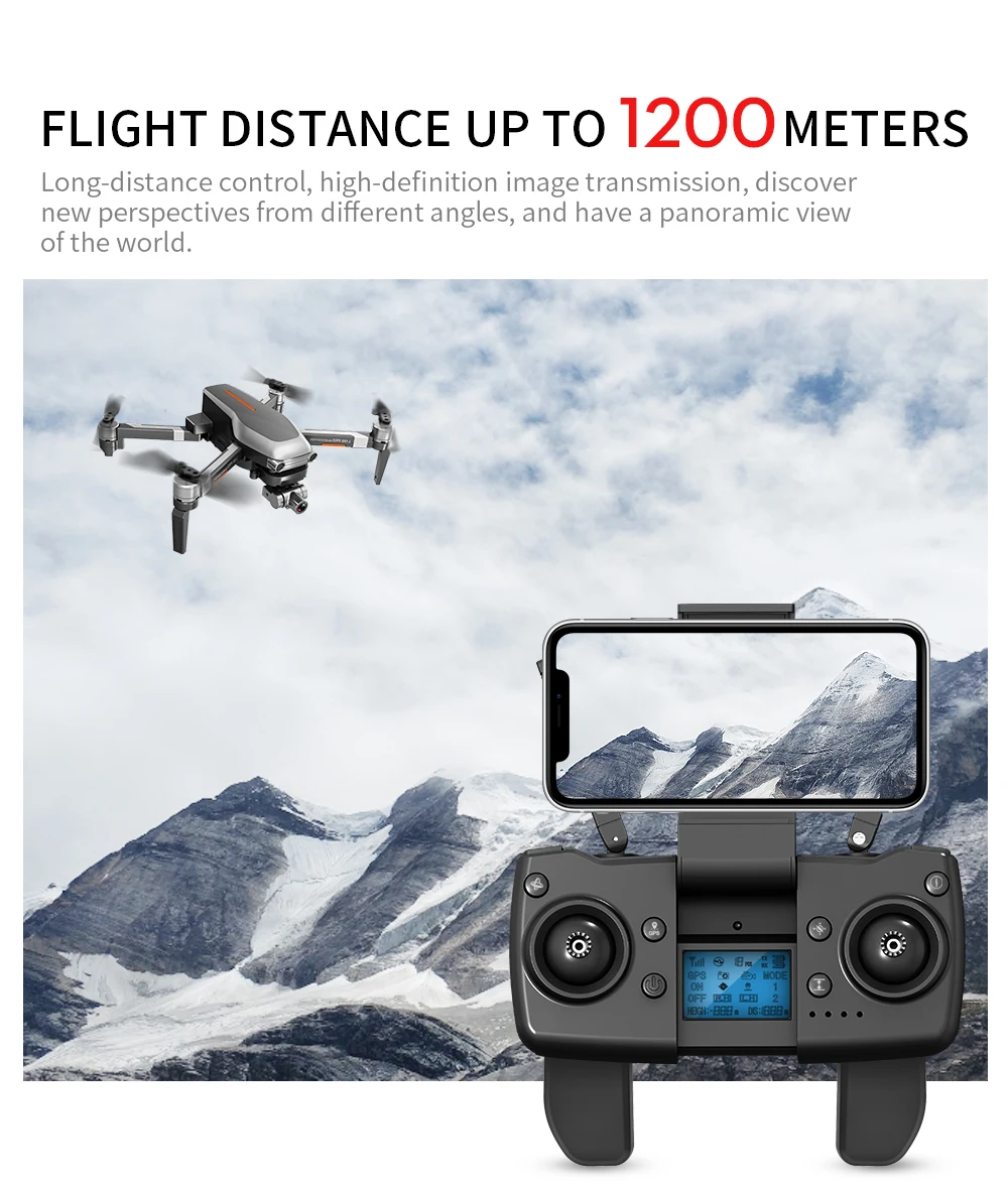 Квадрокоптер MATAVISH 3 PRO GPS 4K две оси Wi Fi FPV 1 2 км|Квадрокоптер с дистанционным