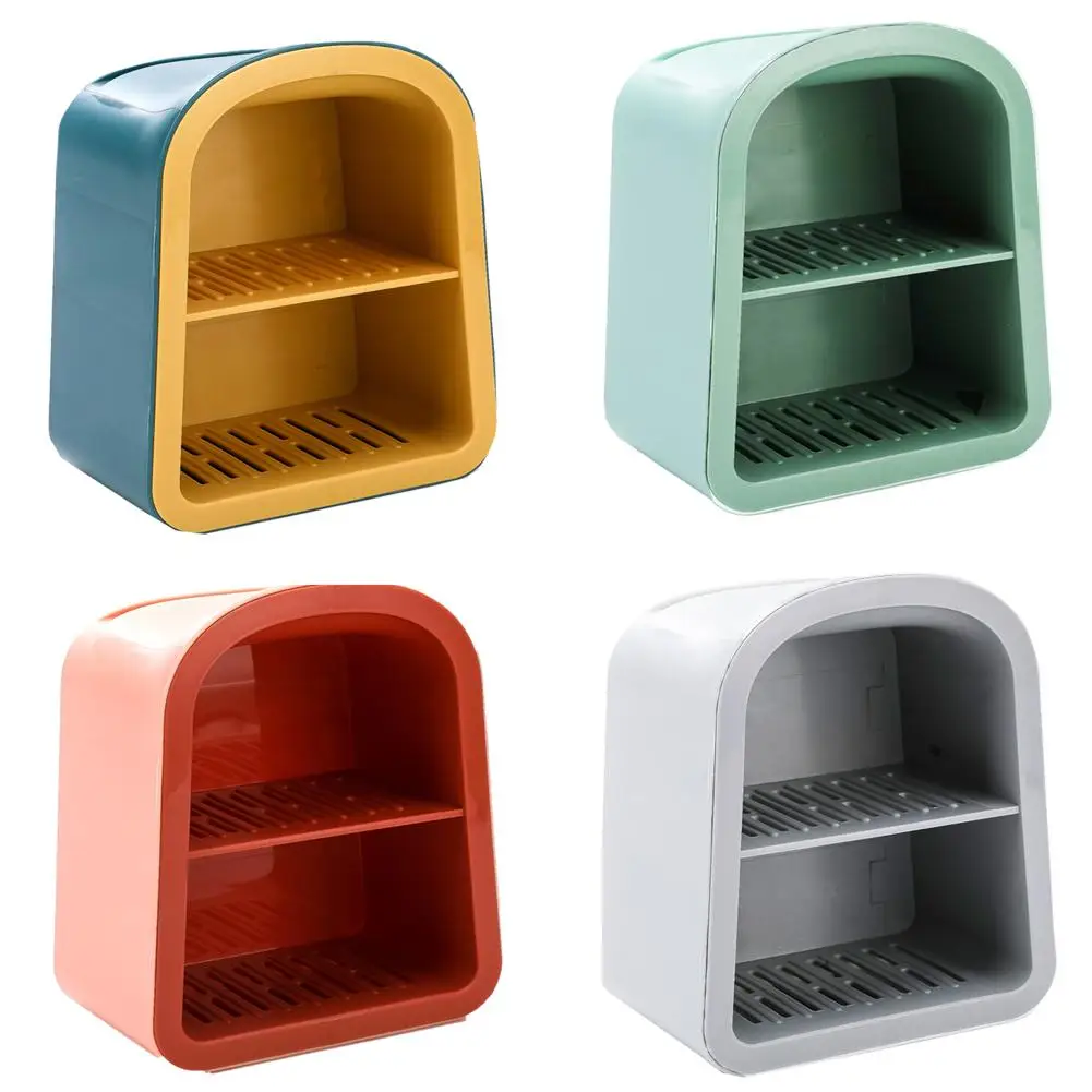 

Wall-mounted Double-layer Drain Soap Storage Magnetic Drain Tray Simple Double-layer Soap Holder Removable Bathroom Accessories