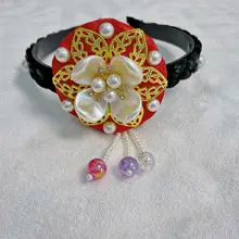 

Women Korean Hanbok Headwear Hairbands Hair Hoop Ancient Minority Costume Performance HeadBand For Ladies Girls Hair Accessories