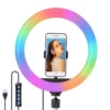 10 pulgadas RGB Selfie anillo de luz de relleno con 160cm trípode de fotografía regulable 26cm anillo lámpara para TikTok de maquillaje en Youtube Video luces ► Foto 2/6